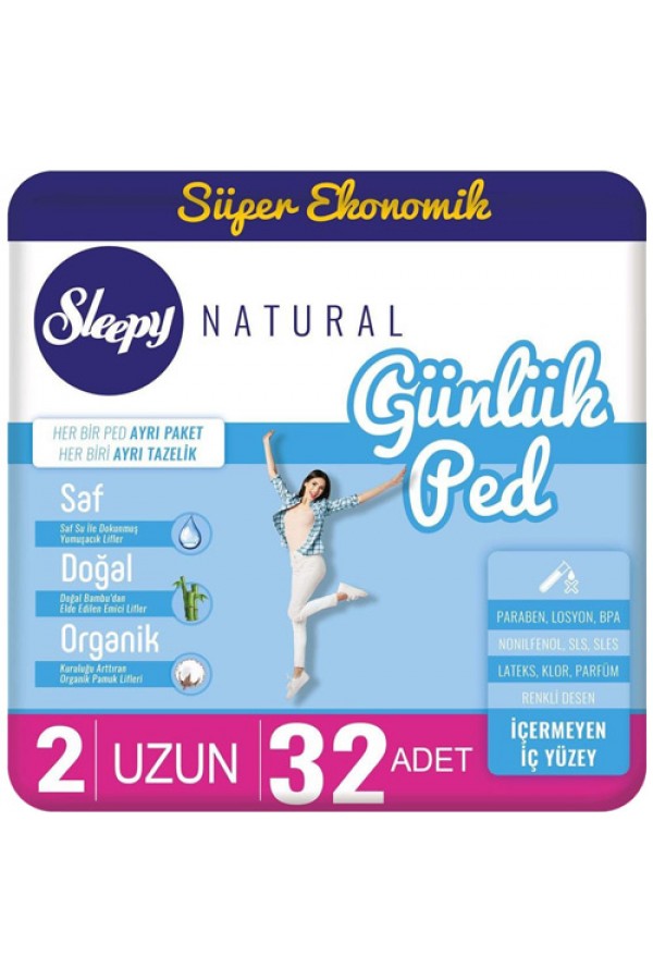 Sleepy Günlük Ped Süper Uzun 32'li (3 pk)